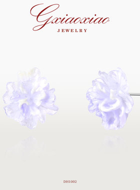 G XIAOXIAO 镀K金 气质时尚简约百搭仙气紫色花瓣耳环 DH1002
