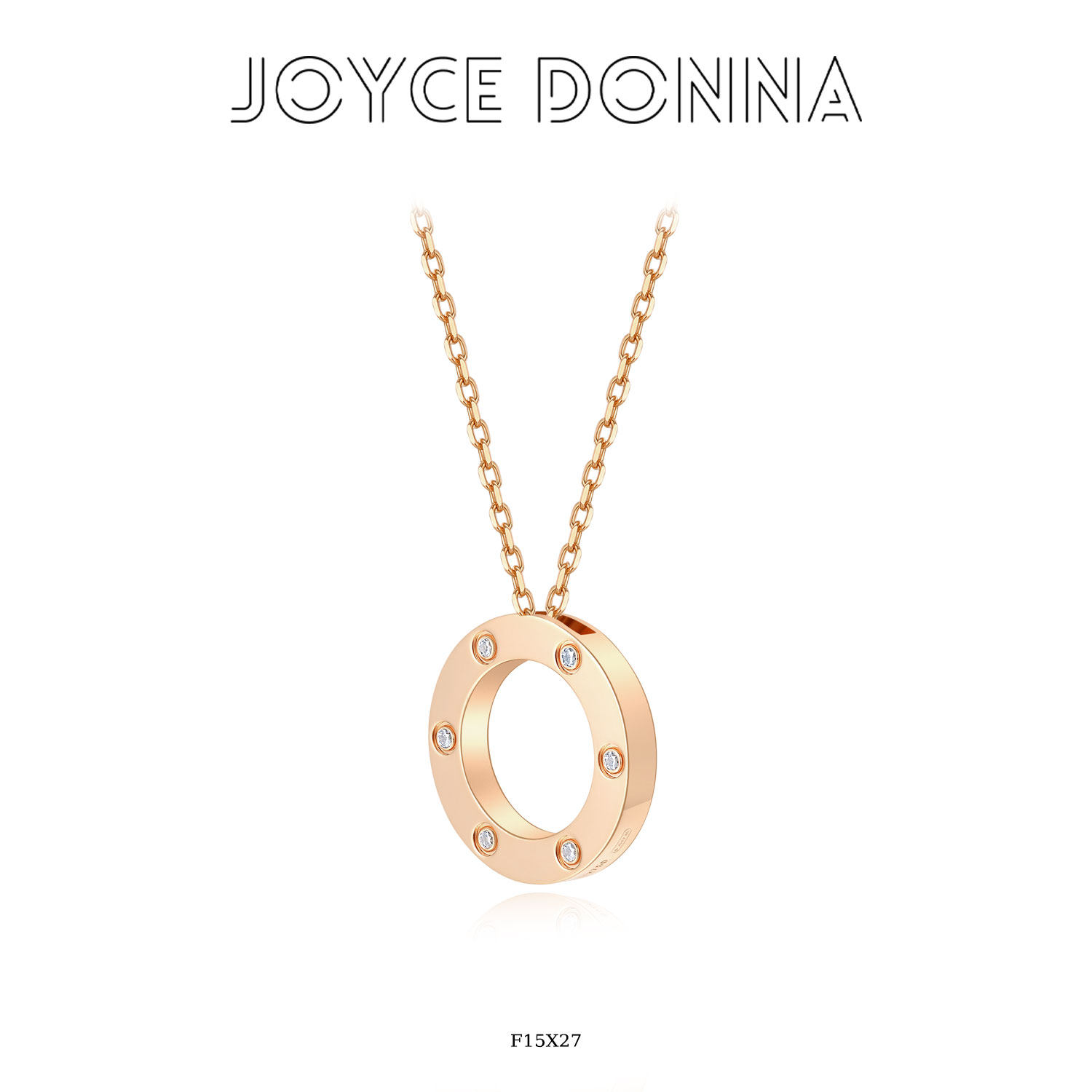 镀K金 法式气质时尚百搭镶嵌圆饼项链 F15X27 F15X28