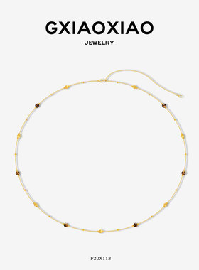 G XIAOXIAO 轻奢高级百搭猫眼美拉德长款百搭项链女锁骨链F20X113