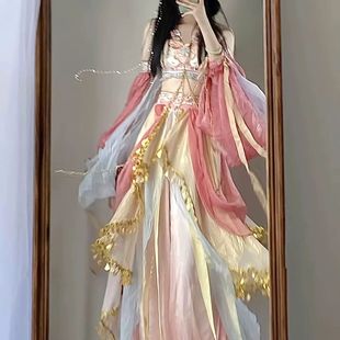 敦煌飞天汉服女西域风公主改良汉元素写真旅拍服异域风情舞蹈服装