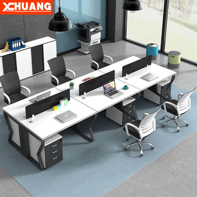 简约现代职员办公桌2/4/6/8/10人位员工电脑桌六人位组合桌椅佛山