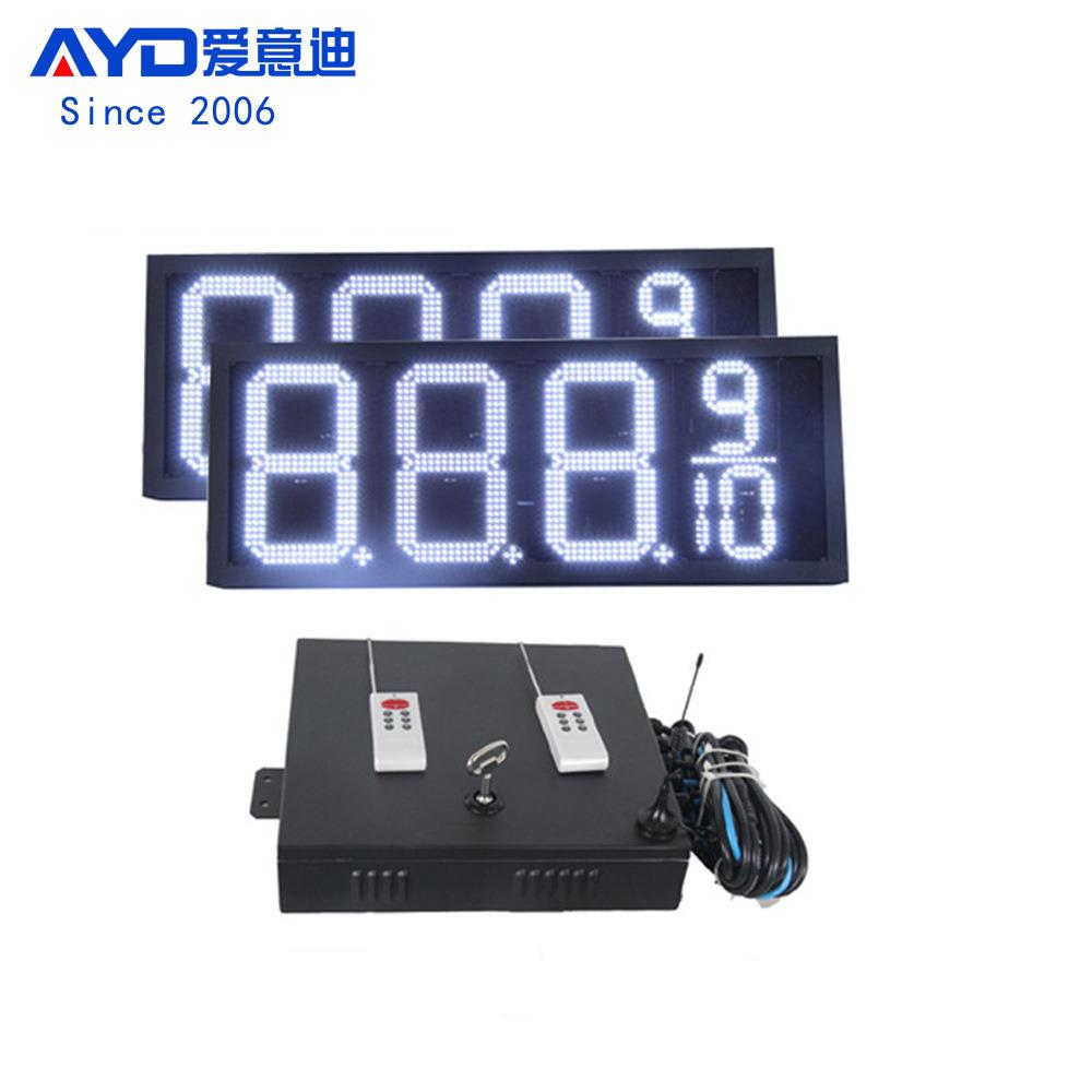 加油站LED油价屏数字显示屏 12寸8889/10 白色防水价格牌厂家供应