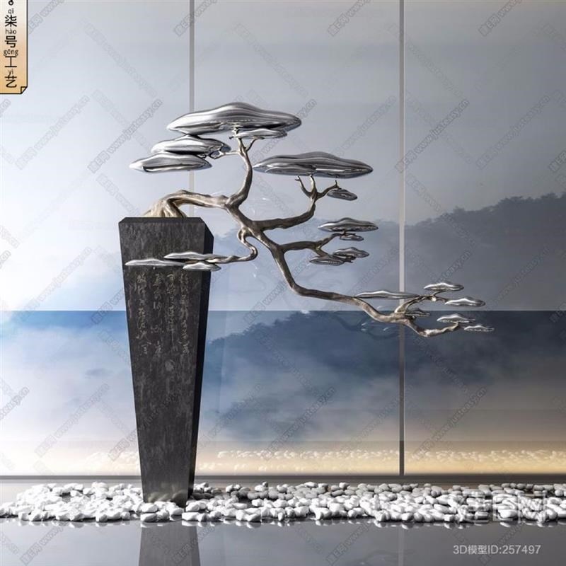 酒店大堂不锈雕塑大型摆件室外售楼处艺术装饰品落地镜面工艺