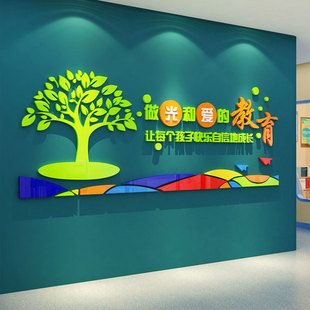 幼儿园大厅墙面装饰文化教育机构托管班中心环创主题成品形象布置