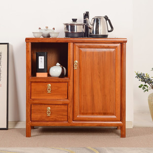 茶水柜办公室实木中式可放水桶简易客厅餐厅储物柜桶装餐边柜水柜