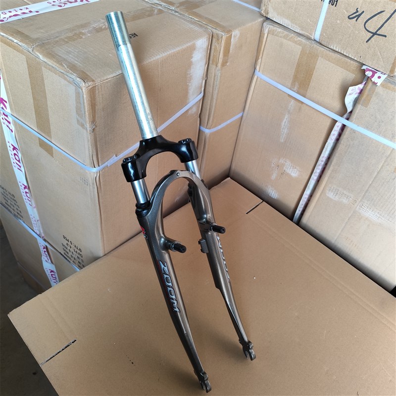 700c旅行车铝合金减震前叉,28.6*25.4长20厘米立杆有牙减震前叉