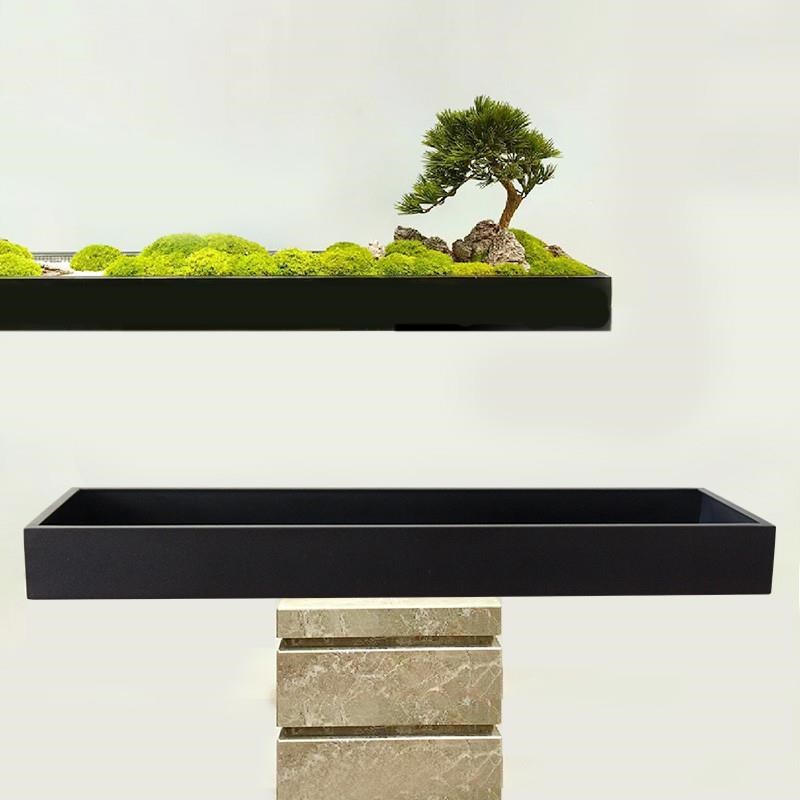 盆景盆长条花盆长方形造景盆微景观托盘盆栽苔藓底盘花盘插花花器