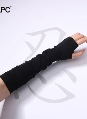 防晒冰袖女士2025春季高端新品露指忍者手套黑色山本辣妹防蚊袖套