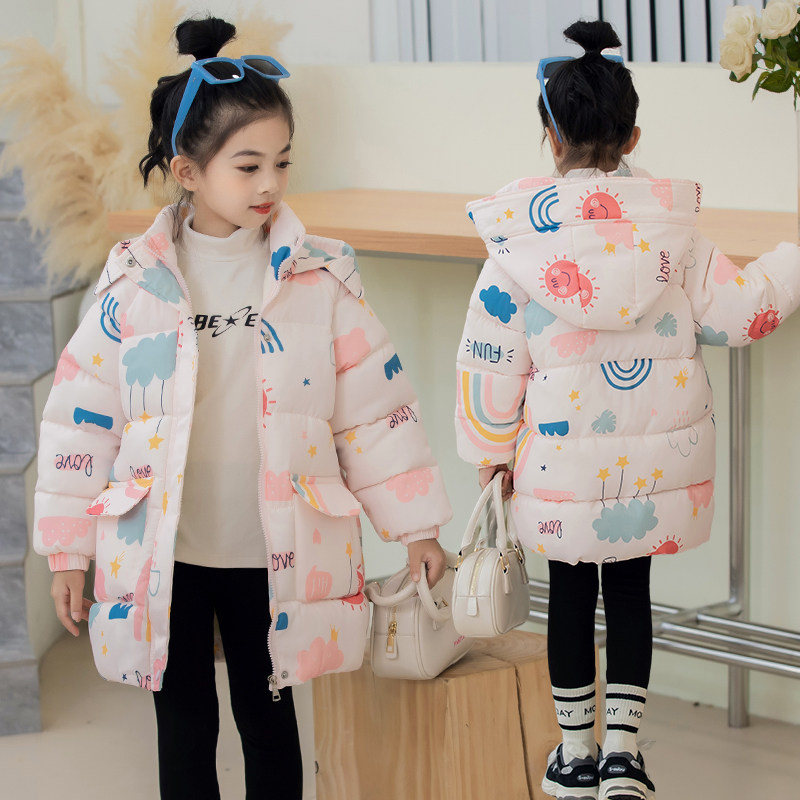 女童羽绒棉服中长版洋派2023棉袄/棉服