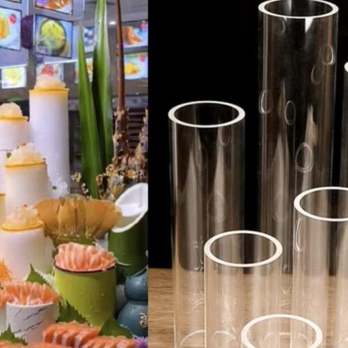 柱冰冰模具圆筒海鲜商用立体刺身柱盘透明亚克力管摆姿造装饰摆件