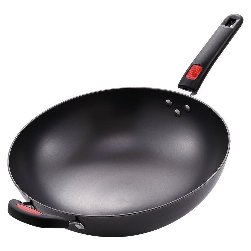 凹面电磁炉专用锅商用电磁炉锅凹型C手柄铁锅圆底锅不锈不粘通用