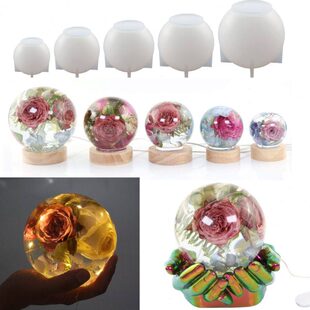 y一体体球水晶滴胶水晶球球面干花环氧树脂镜形滴胶模具