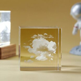 天空月日系桌面云朵水晶创意送女友鲸方礼物摆件生日地球立云