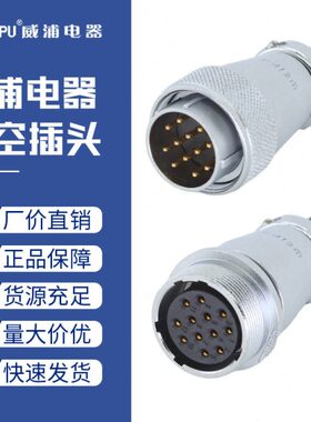 二插电针4芯缆插座ZT-孔12Q威浦航空插头4310QBS29W连接器三对九/