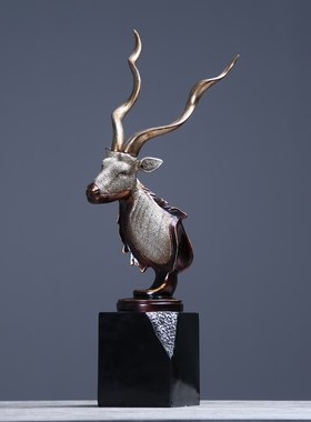 新中式玄关羚羊摆k件家居饰品客厅书房室内装饰品摆设工艺品礼物