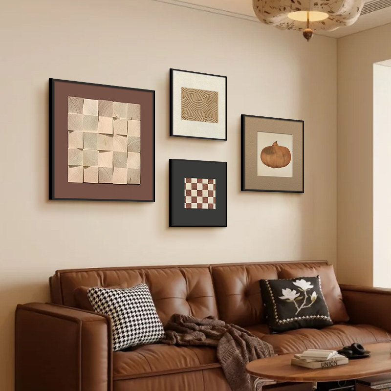 法式中古风客厅装饰画2024新款沙发背景墙挂画高级感餐厅组合壁画,家居饰品,现代装饰画,淘宝优惠券,粉丝福利购,淘宝优惠卷