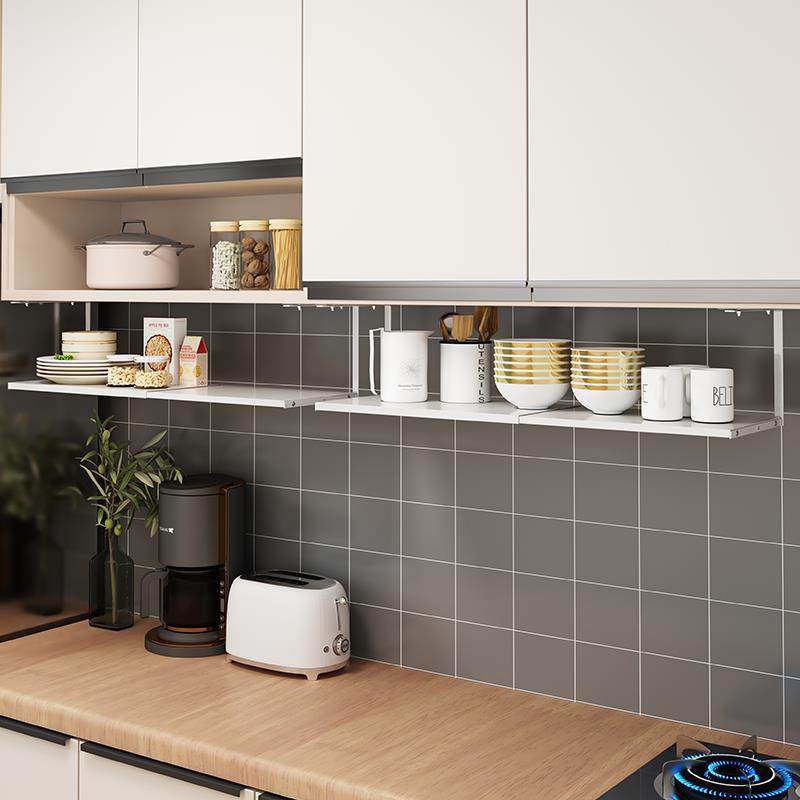 厨房吊柜橱柜下挂架子免打孔可伸缩收纳挂篮分层隔板调味料置物架,厨房/烹饪用具,厨房清洁/工具套装,淘宝优惠券,粉丝福利购,淘宝优惠卷