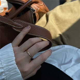 大码戒指女胖mm胖手几何纹时尚个性叠戴简L约小众设计欧美食指指