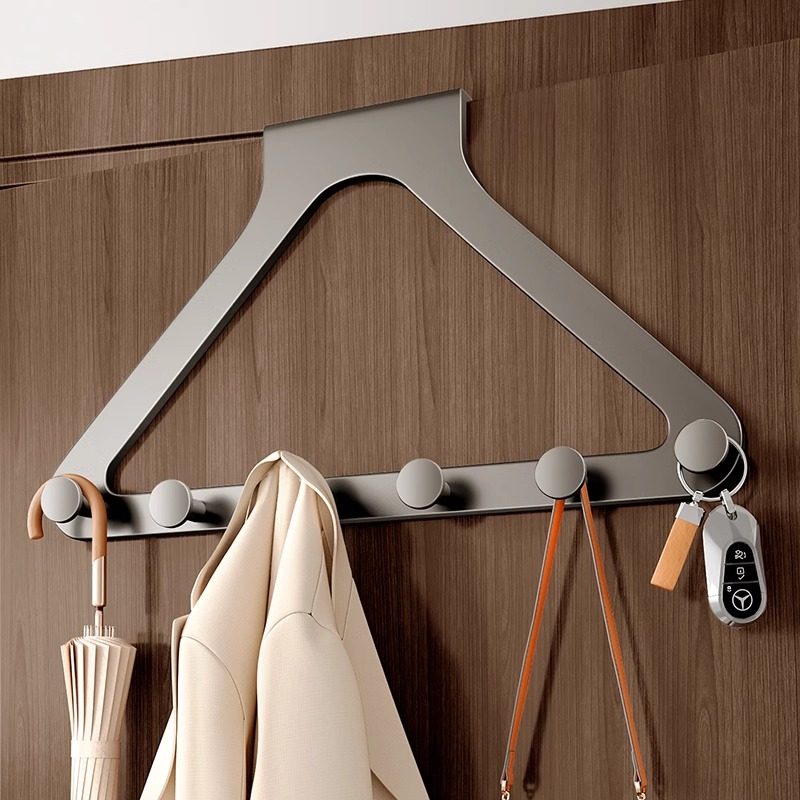 门后挂钩免打孔门上挂衣架浴室卧室门后挂架加厚高级感衣帽收纳架,收纳整理,挂门置物架,淘宝优惠券,粉丝福利购,淘宝优惠卷