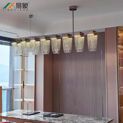 不锈钢客厅水晶灯圆餐厅吊灯长形大户型后现代简约进口埃及Asfour
