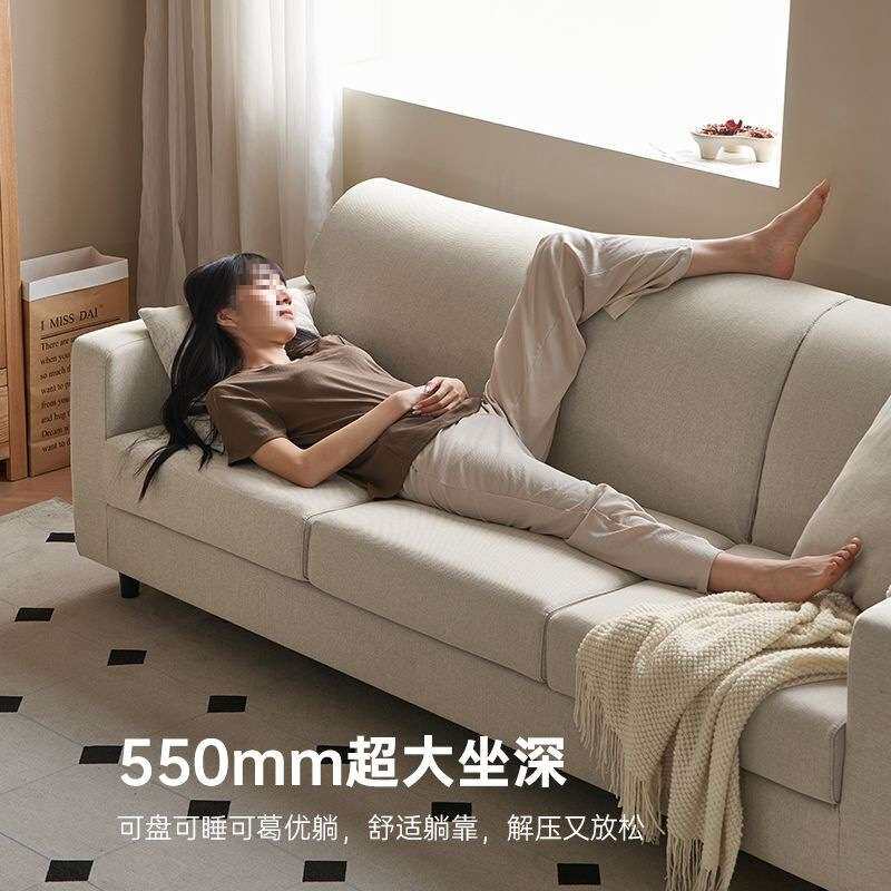 布艺沙发客厅双人现代简约棉麻小户型直排三公寓民宿沙发单人海绵