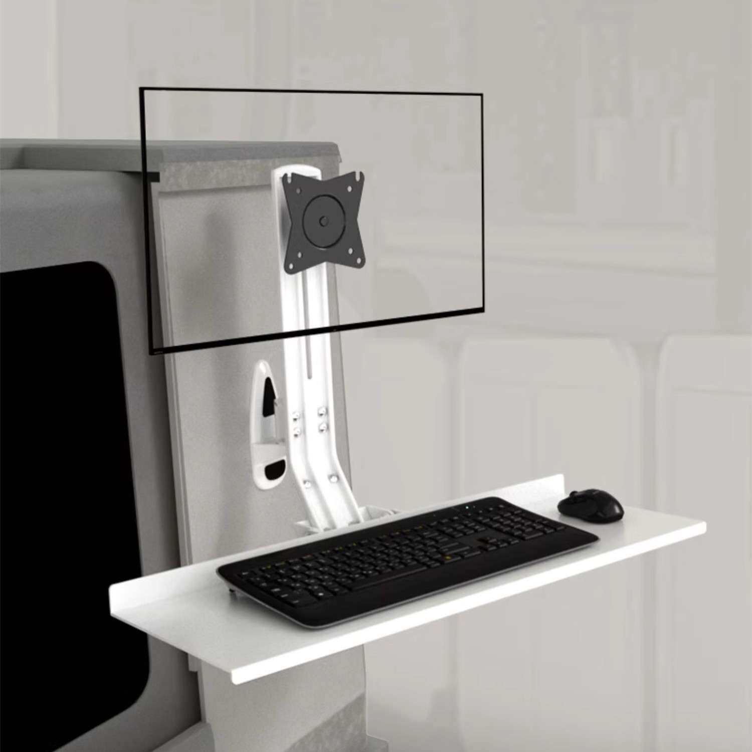 厂家供应麻醉机显示器电脑键盘一体机支架臂屏幕壁挂架带键盘托