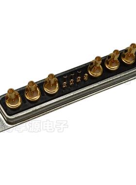 射频同轴D-SUB13W6母头 混装大电流信号D-SUB焊线式7+6母座插头