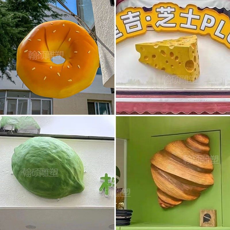 定制玻璃钢卡f通门头雕塑店铺爬墙玩偶立体卡通动物宠物网红摆件