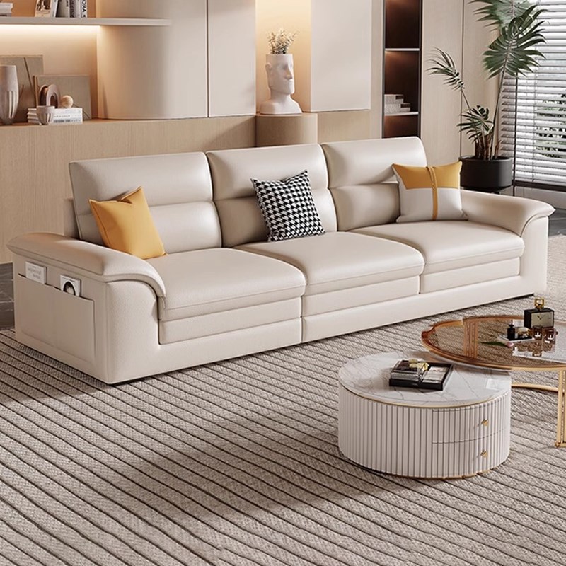 2025年新款法j式奶油风科技布艺小户型沙发客厅现代简约直排三人