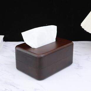 松木纸巾盒家用客厅复古风木质纸巾收纳盒茶几桌面实木抽纸盒