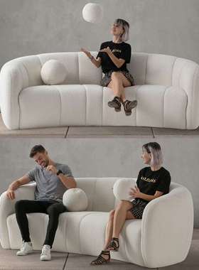北欧简约白色小户型客厅布艺沙发椅轻奢现代沙发三人双人整装家具