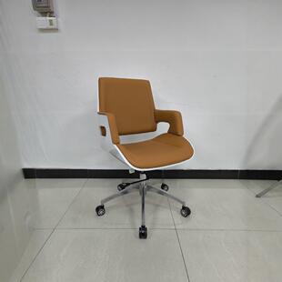 白色烤漆框办公皮椅经理中班椅会客洽谈椅升降旋转家用会议电脑椅