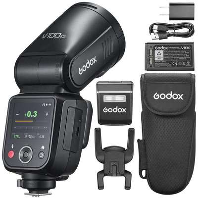 Godox神牛v100闪光灯触屏高速同步外拍慑影灯户外拍摄人像热靴灯