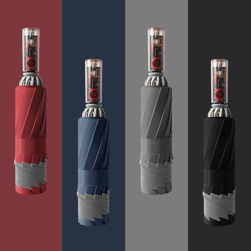 新款超大号全自动收缩伞安全防回弹节节收反向伞车载高端晴雨两用