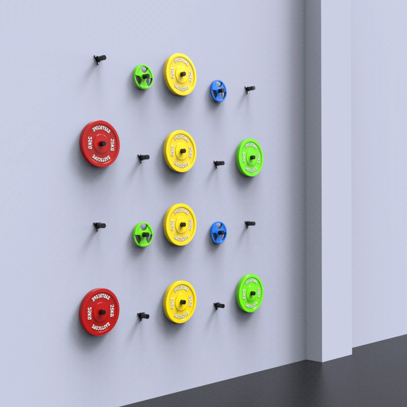 墙壁挂杠铃片架子奥片挂杆墙体大孔片存储展示架R挂片杆健身置物