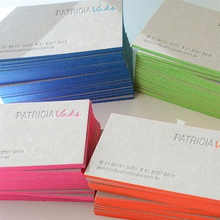 凹印名片制作滚边擦色名片工艺棉纸凸版名片凹印棉纸鎏金边名片