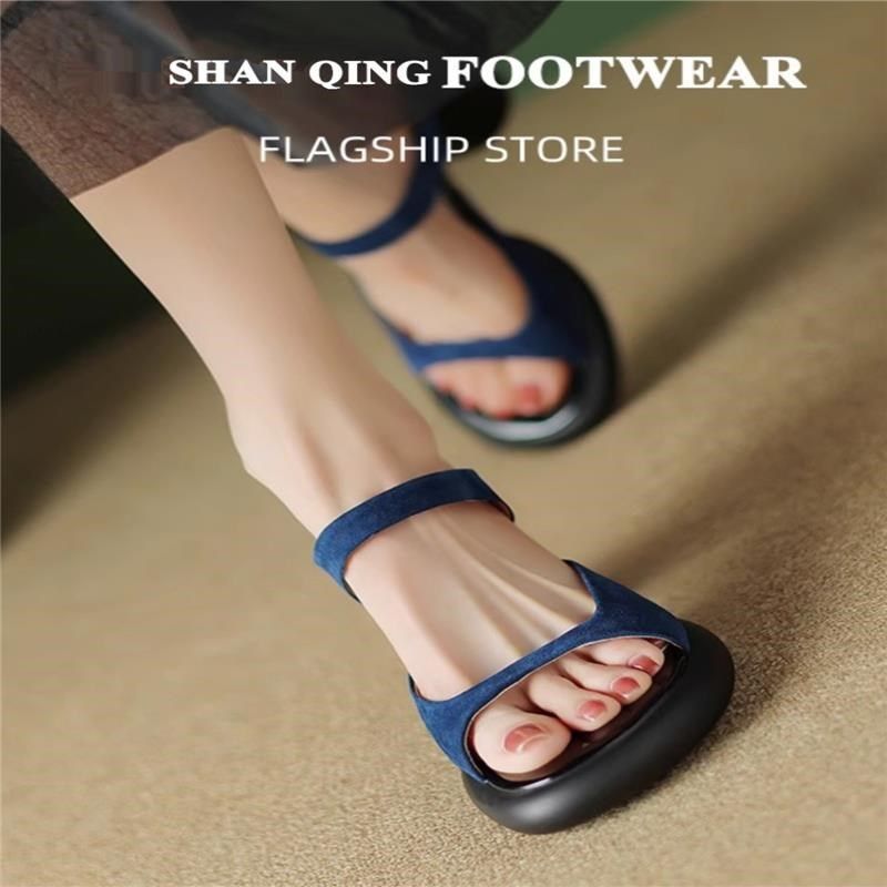 高级感,自c带气质~!夏季凉拖鞋女粗跟百搭2025新款一字带高跟鞋