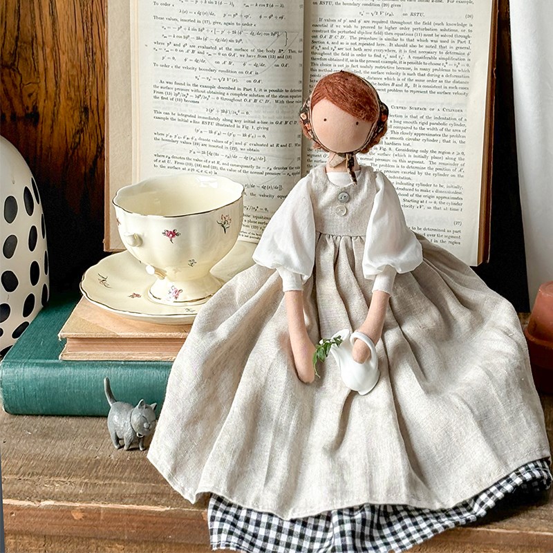 蒂尔达娃娃圆脸少女手工布艺玩偶礼物纪念品定制娃娃