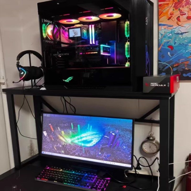 电竞桌椅桌上置机箱架电竞椅台式网咖桌椅后置机箱办公桌子水冷,住宅家具,电脑桌,淘宝优惠券,粉丝福利购,淘宝优惠卷