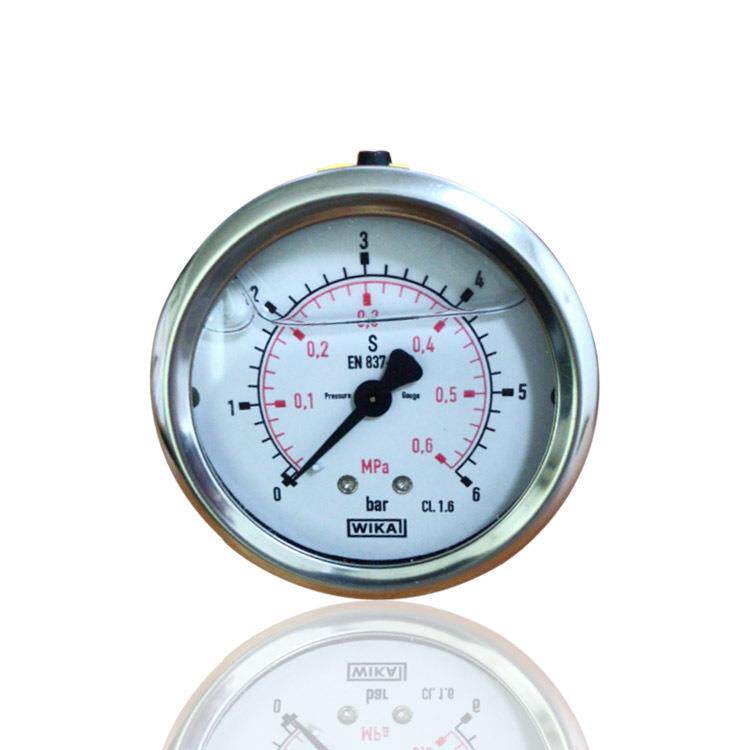 供WIKA威卡不锈钢压力表耐震充油轴向横装无边YN63Z 6BAR 0.6MPA