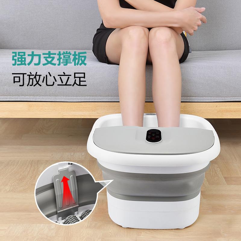 新折叠足浴盆泡脚桶气泡冲浪家用按摩洗脚盆加热电动恒温小型