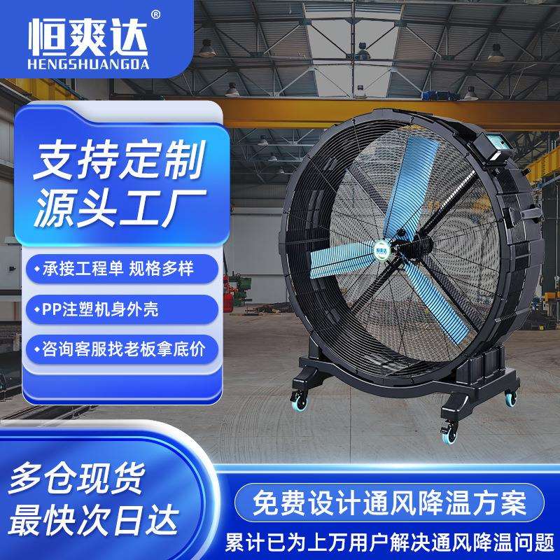 工业永磁落地扇工厂车间体育馆移动工业大风扇大功率圆形手推风扇