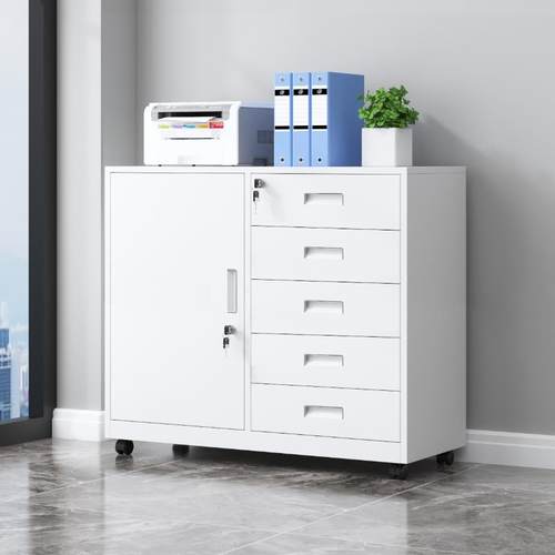 办公矮柜铁皮文件柜桌下资料柜打印机抽屉带锁储物柜小工具活动柜