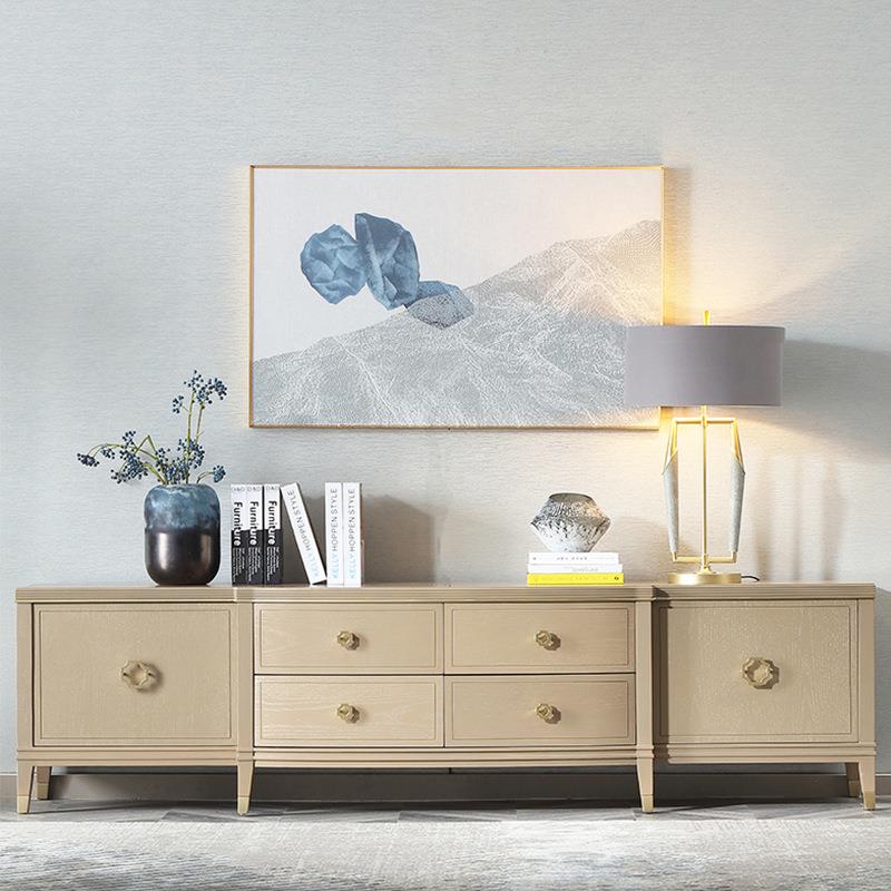 意式电视柜组合现代简约小户型新款地柜实木轻奢墙柜客厅储物柜子