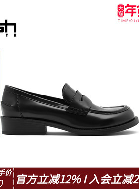 ASH YOUTH「乐福」女鞋新款真皮千金乐福鞋一脚蹬休闲鞋单鞋