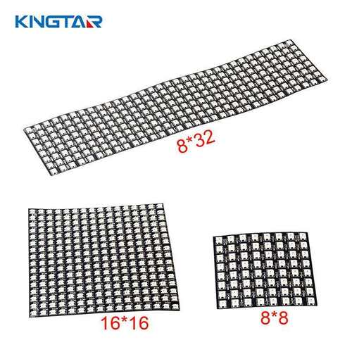 SK6812/WS2812B 8*32LED像素屏软屏点阵柔性可编程5VRGB超亮