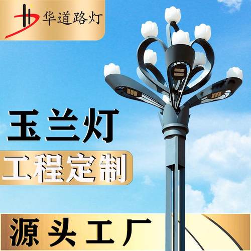 LED玉兰灯中华灯6米-15米八叉九火灯广场景观灯市政工程高杆路灯