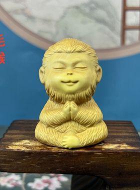 齐天大圣孙悟空黄杨木雕手把件