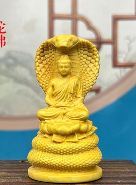 黄杨木雕佛像车载家居摆件