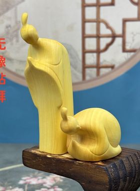 黄杨木雕无相佛手把件新中式摆件